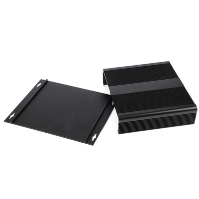 204x48x150mm Extrudido Large Aluminium Enclosure com Heatsink Lados em Negro Cinza