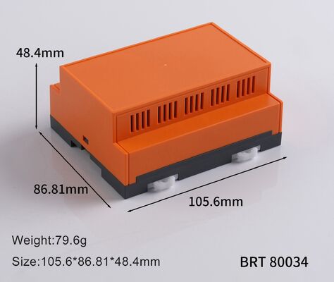 DIN Rail Enclosure BRT80034 105.6x86.8x48.4mm DIN Rail Box para controle industrial e alimentação